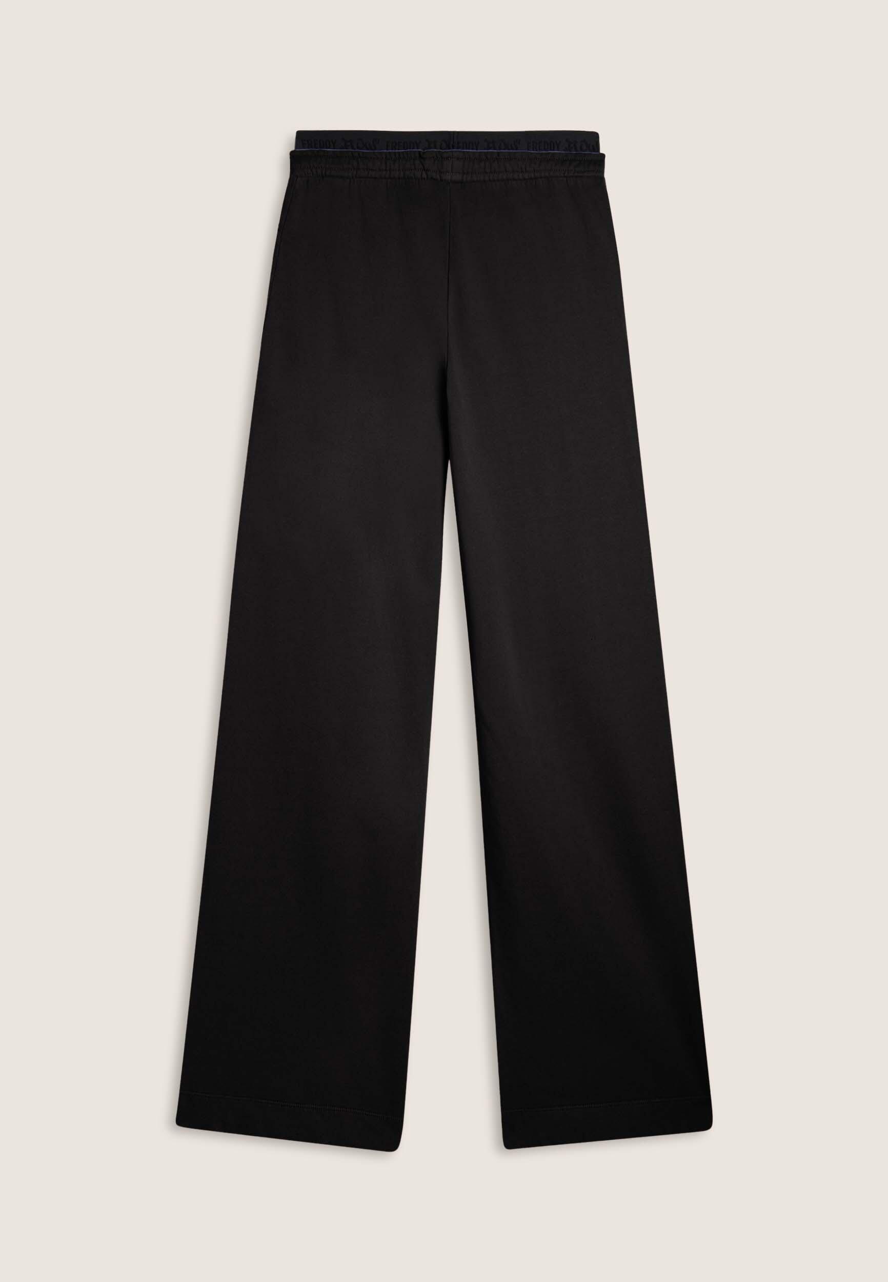 Pantaloni wide leg in felpa con stampa Flow 2/3