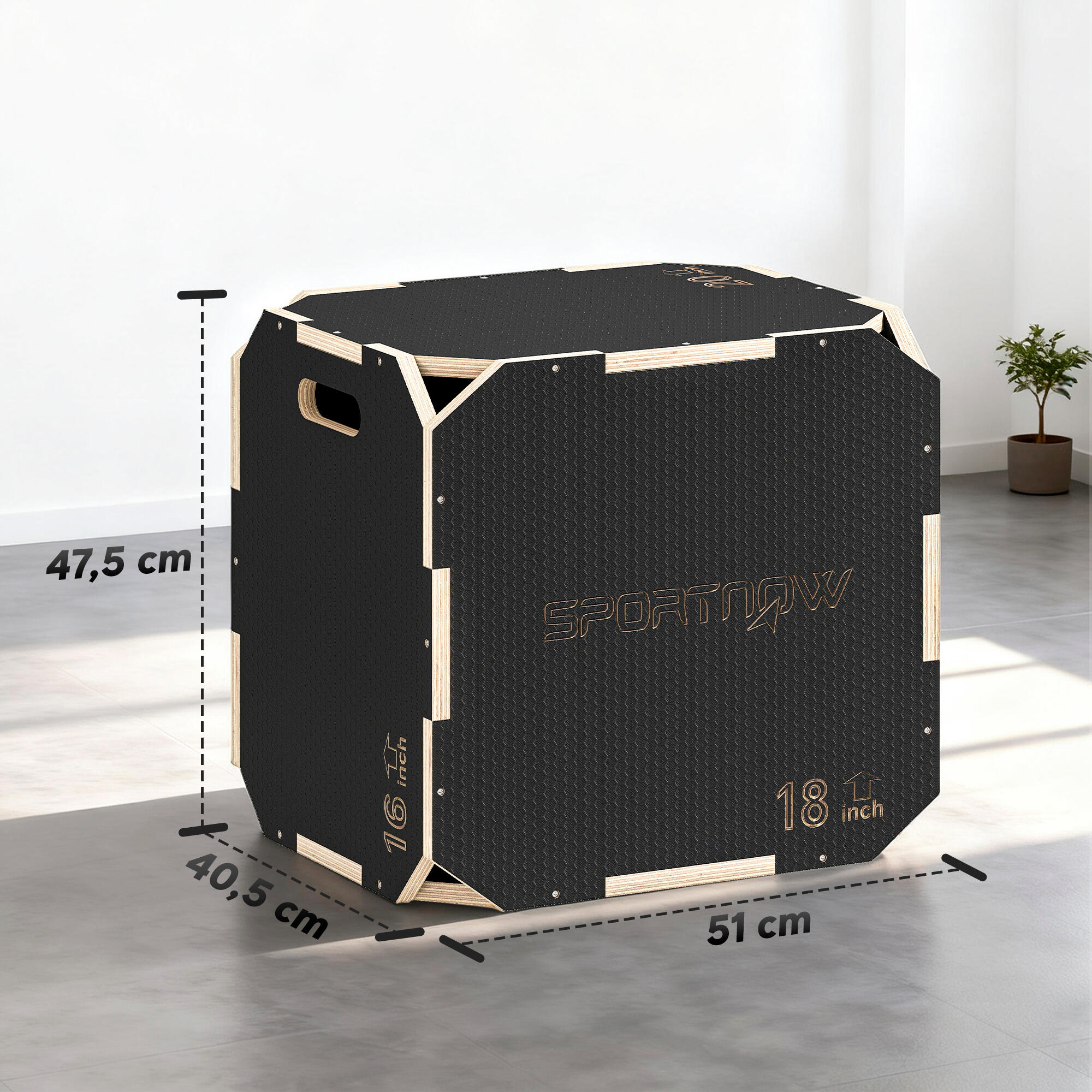 Cajón Pliométrico SPORTNOW 51x48x41 cm Negro 3/5