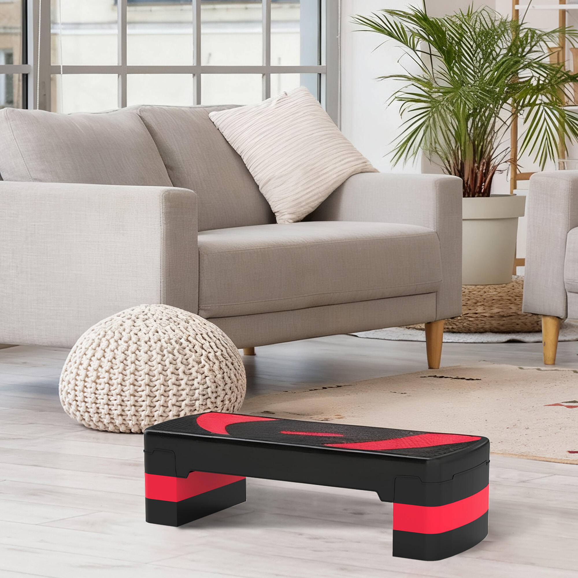 Step para exercício 80x31x10-20 cm preto e vermelho HOMCOM 2/5