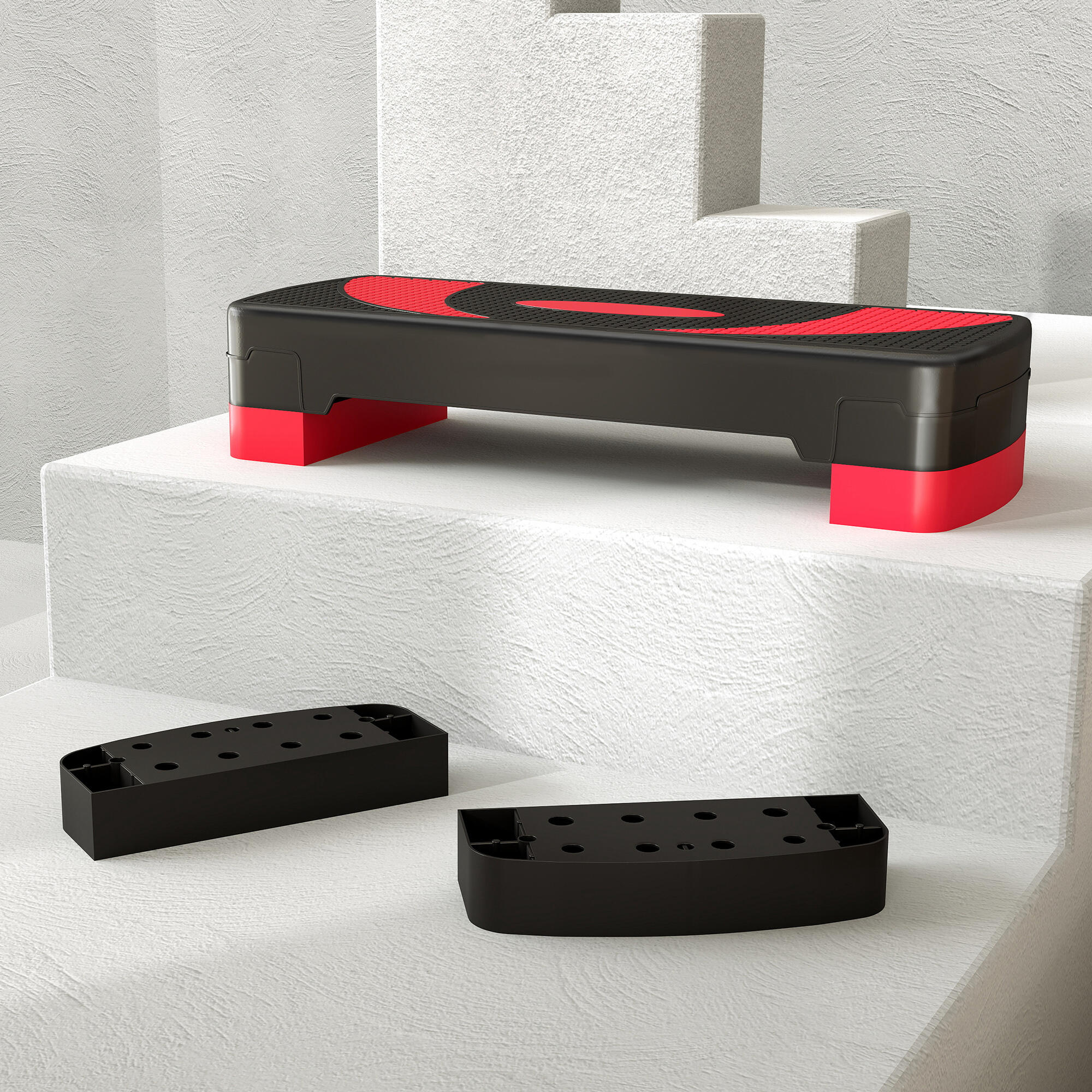 Step para exercício 80x31x10-20 cm preto e vermelho HOMCOM 5/5
