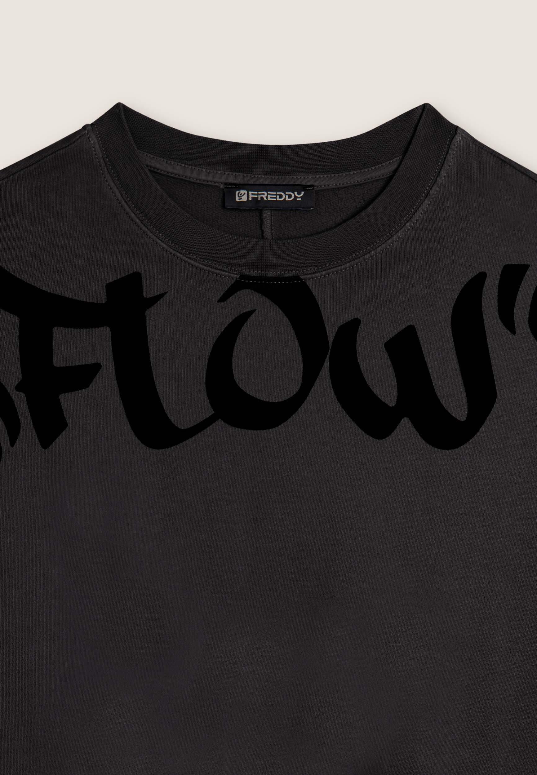 Felpa oversize cropped con maxi stampa Flow 3/3