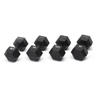 SET MANUBRI GOMMATI ESAGONALI BLACK 325-40 Kg