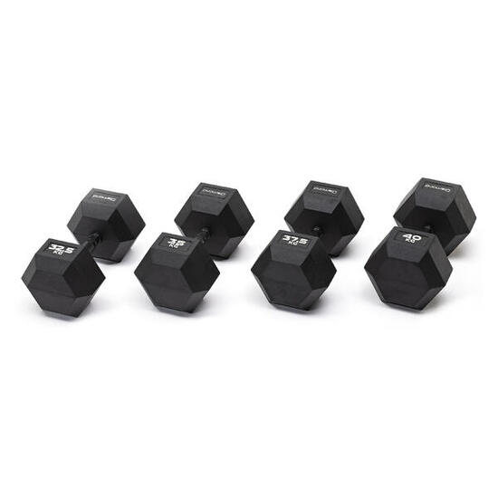 SET MANUBRI GOMMATI ESAGONALI BLACK 325-40 Kg
