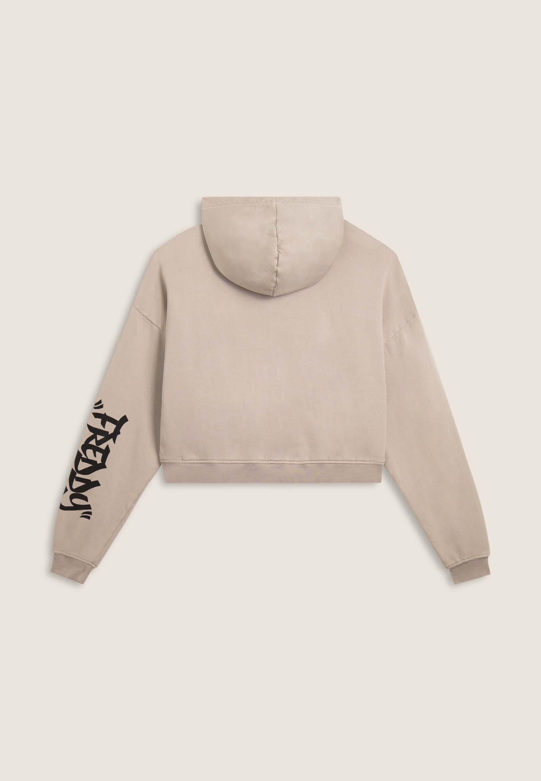 Sweat-shirt à capuche, coupe cropped et imprimé urbain 2/3
