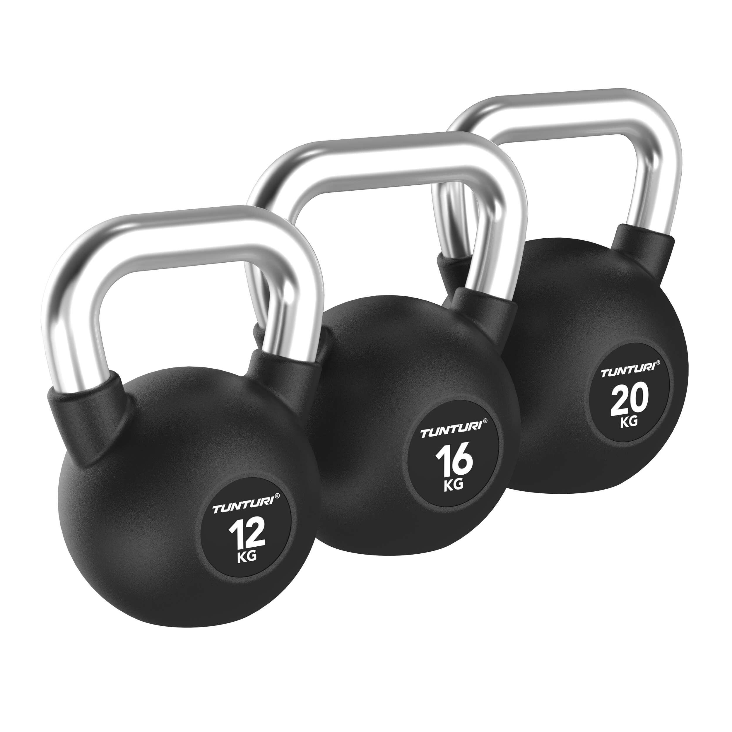 Kettlebell - Caoutchoutés - 12-20 kg - Set 2/7