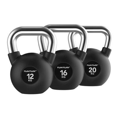 Kettlebell - rubber gecoat - 12-20kg - set