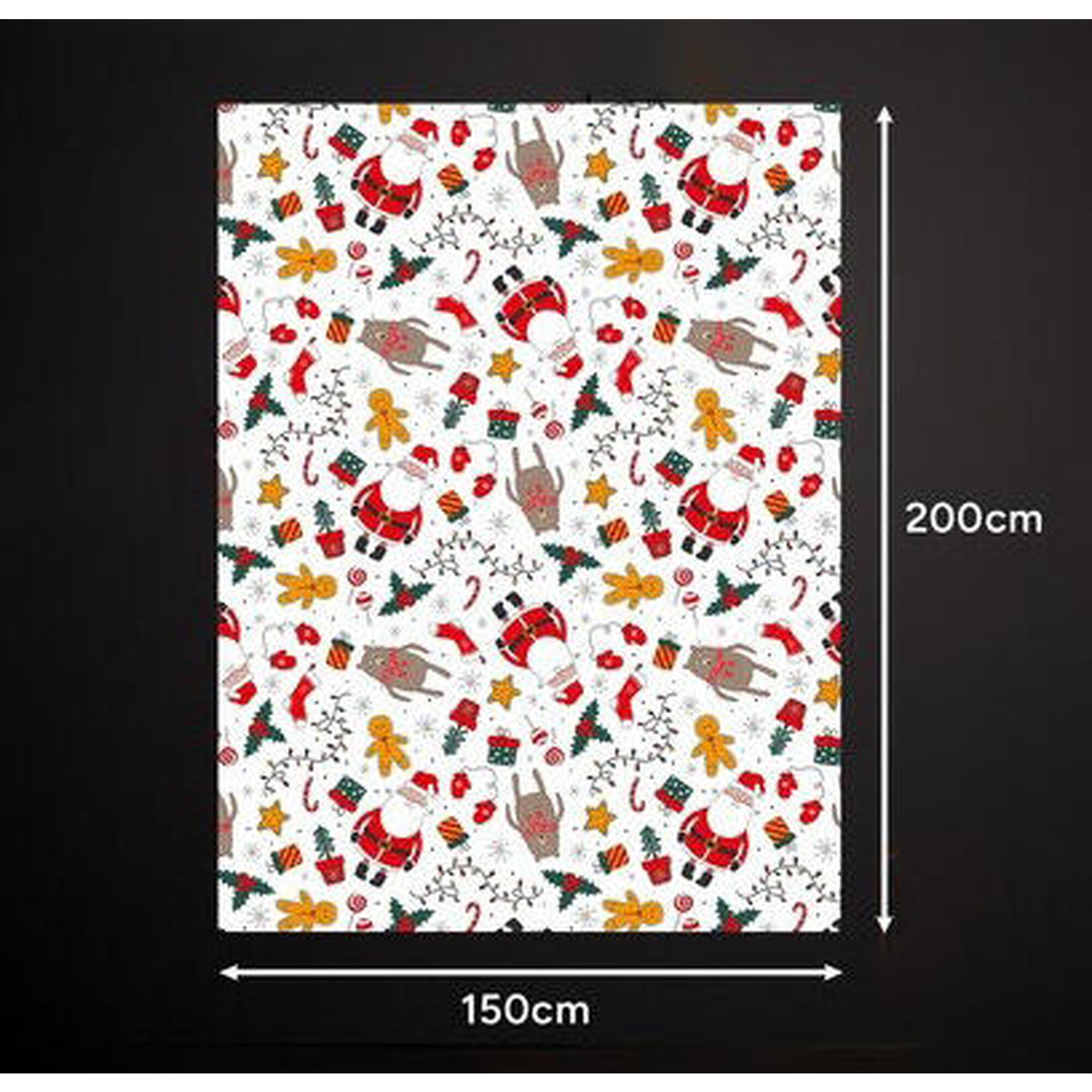 Patura pufoasa,  150x200 cm, model Mos Craciun, poliester