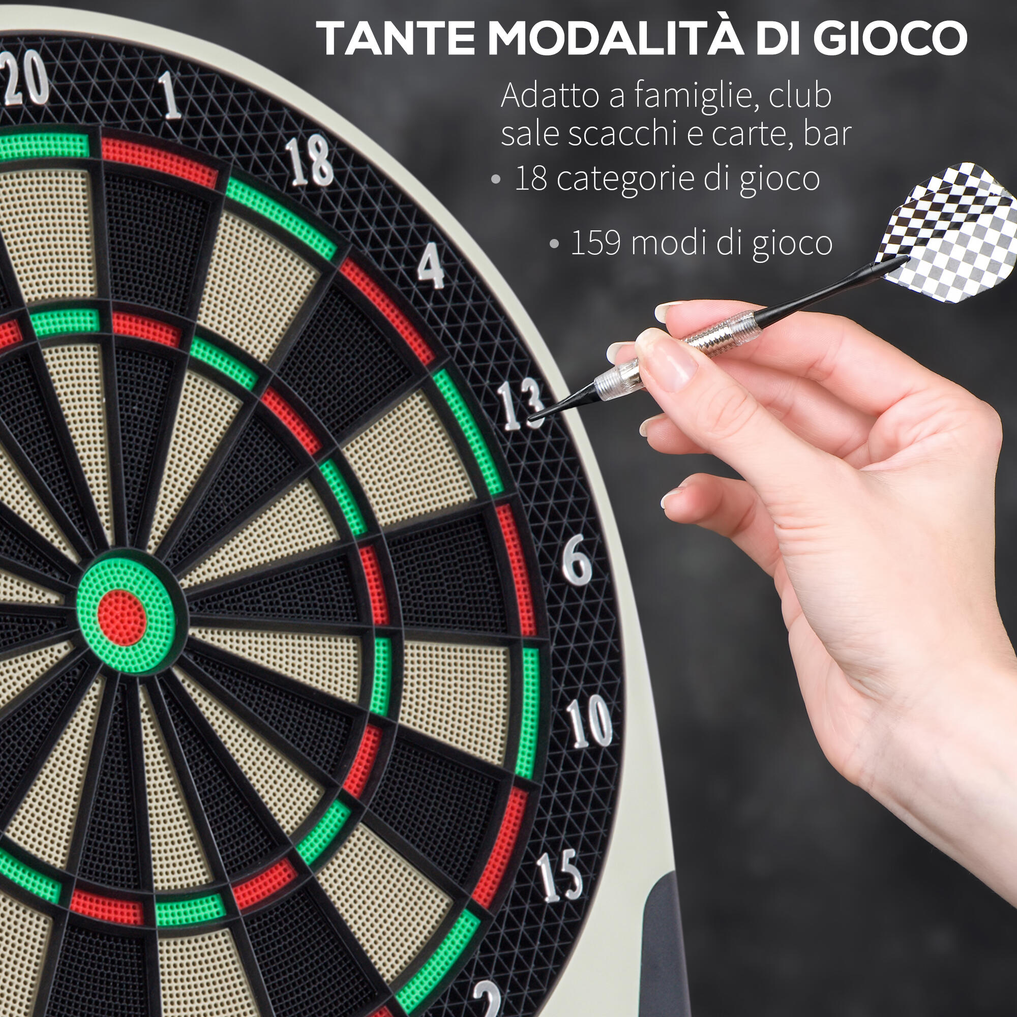 HOMCOM Bersaglio Freccette Elettronico con 6 Freccette Effetti Sonori e Visivi 6/7