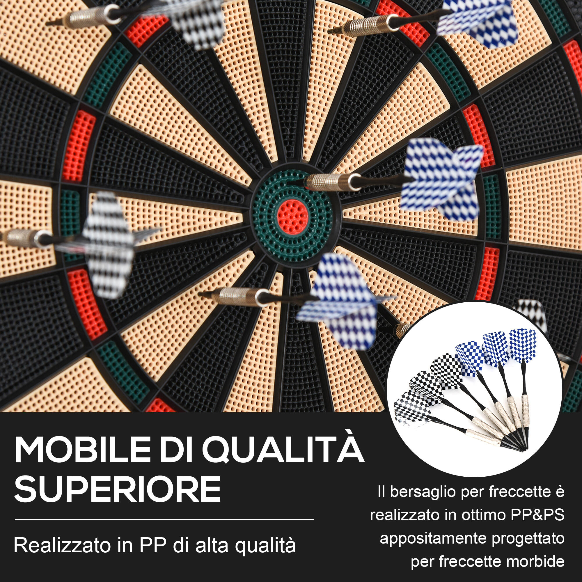 HOMCOM Bersaglio Freccette Elettronico con 6 Freccette Effetti Sonori e Visivi 5/7