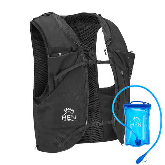 Trailrucksack – Trailweste – Laufrucksack – schwarz – mit 1-Liter-Wasserbeutel