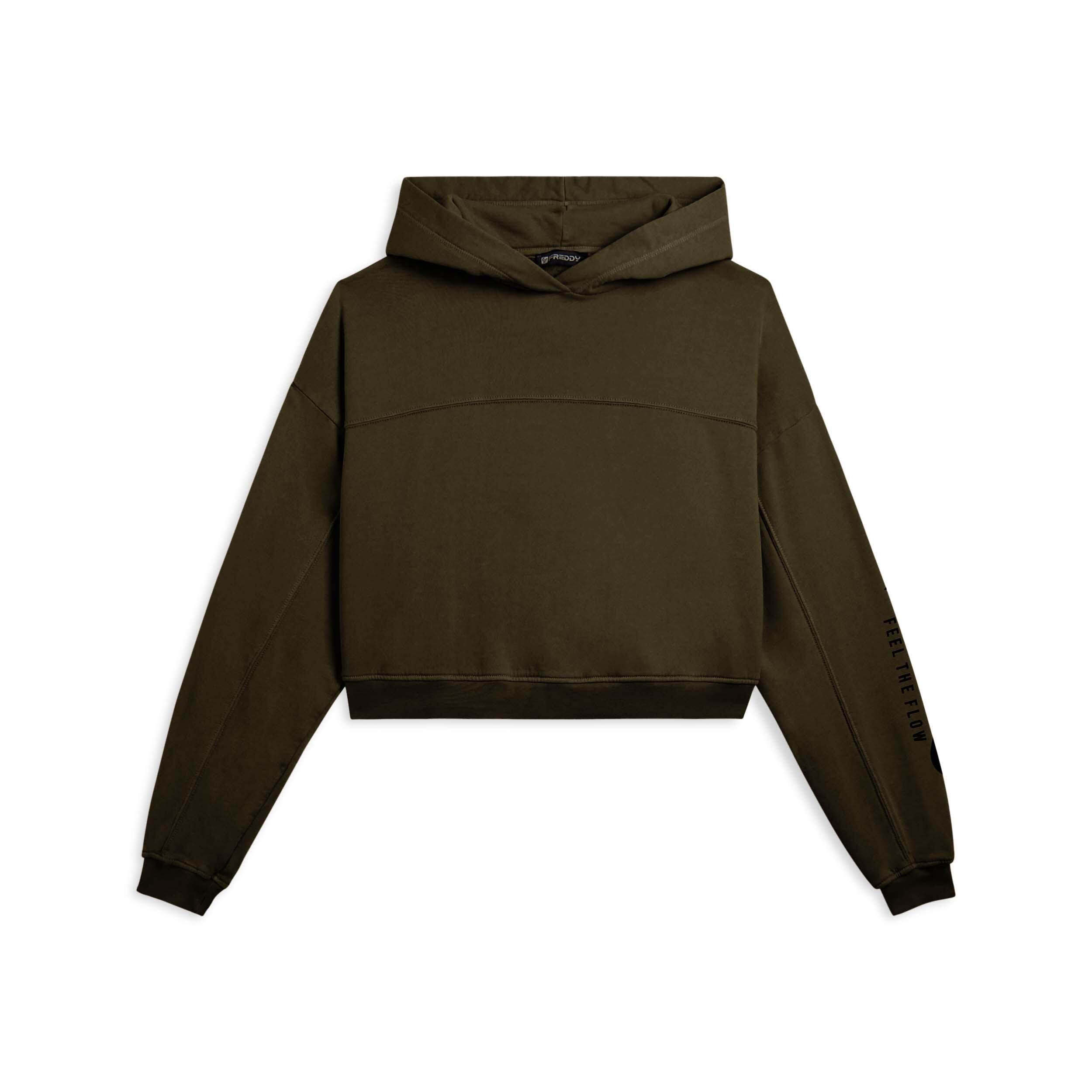 Freddy - Sweat-shirt À Capuche, Coupe Cropped Et Imprimé Urbain - Sweat-shirt - Vert - Decathlon