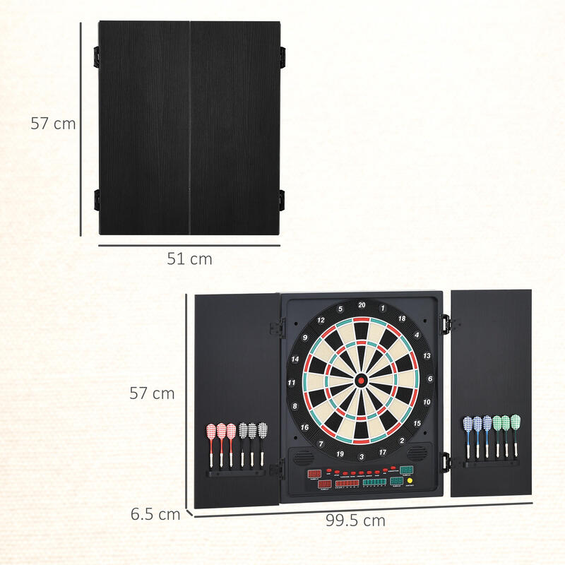 HOMCOM Tabla de Darts Electronica cu 6 Display-uri