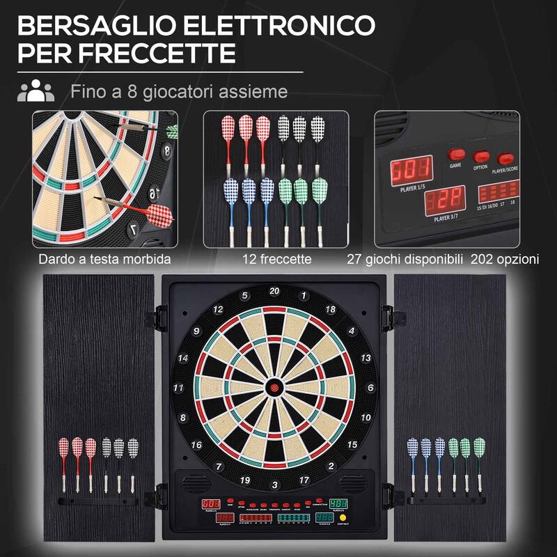 HOMCOM Tabla de Darts Electronica cu 6 Display-uri