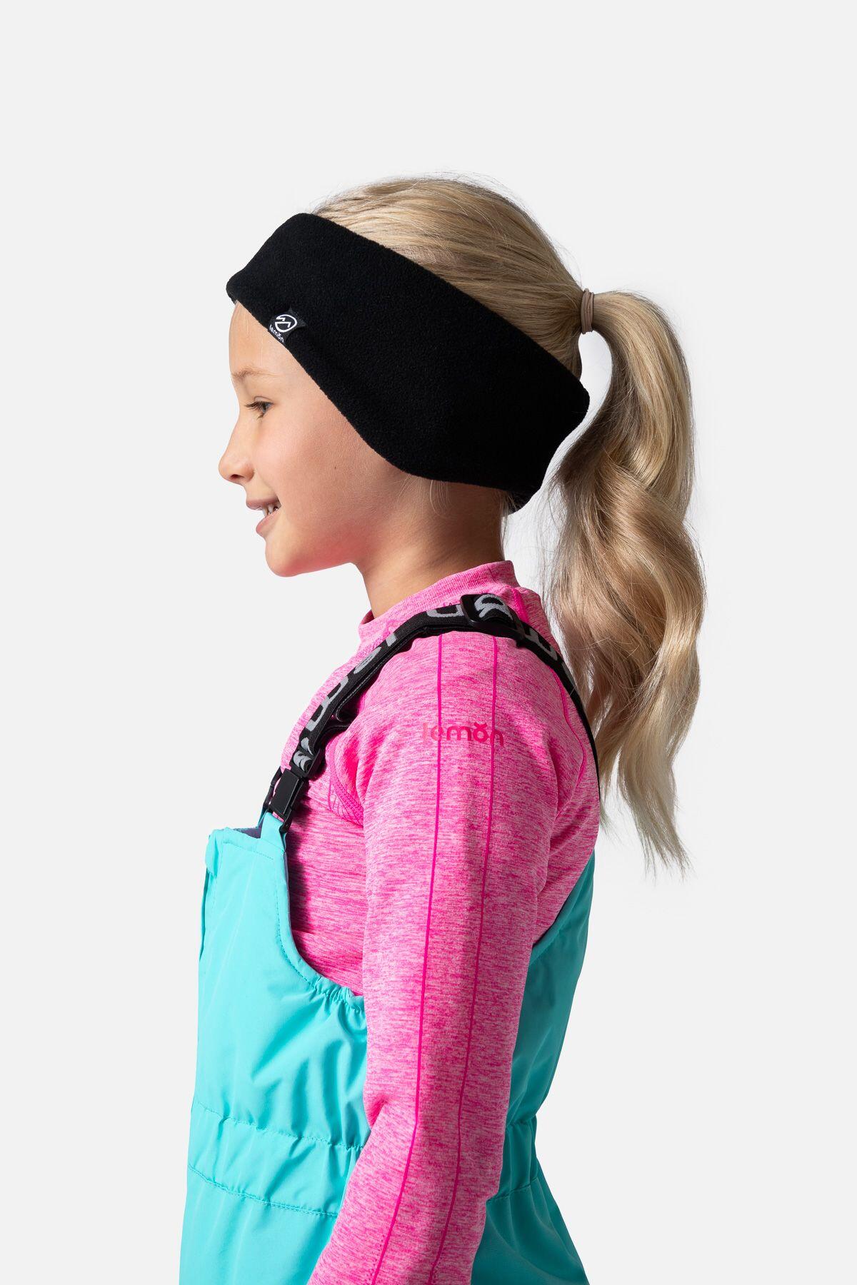 Kinder Stirnband Fleece Wandern Ski XLX schwarz 3/3