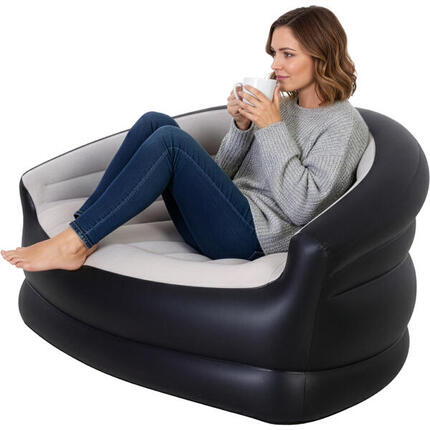 Avenli Luftsofa / Aufblasbare Couch Grau / Schwarz 138 x 87 x 71 cm