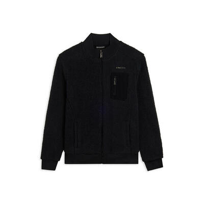 Felpa in pile sherpa con collo alto e zip