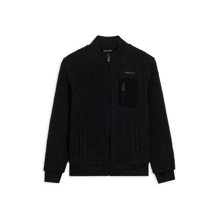 Sweat-shirt zippé en tissu Sherpa à col montant