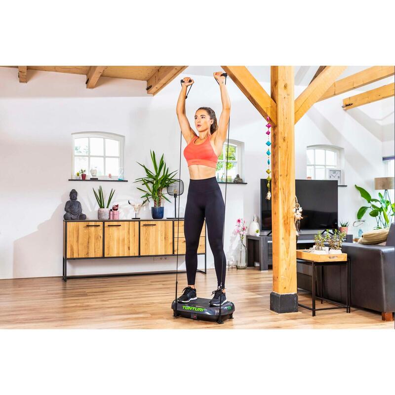 Placa de vibratii Tunturi Cardio Fit V10, 2 benzi elastice cu manere
