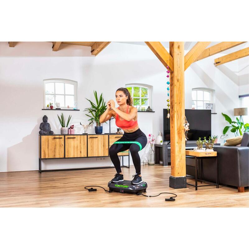 Placa de vibratii Tunturi Cardio Fit V10, 2 benzi elastice cu manere