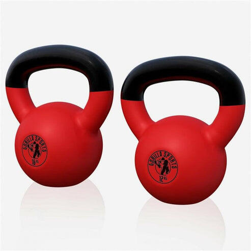 2 KETTLEBELLS FONTE AVEC REVÊTEMENT NÉOPRÈNE | MUSCULATION | 12KG ET 16KG 3/7