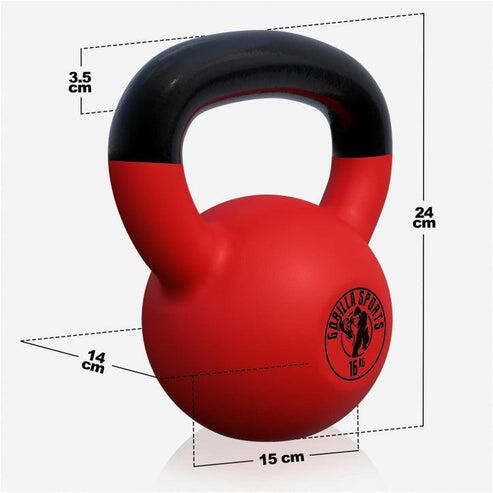 2 KETTLEBELLS FONTE AVEC REVÊTEMENT NÉOPRÈNE | MUSCULATION | 12KG ET 16KG 7/7