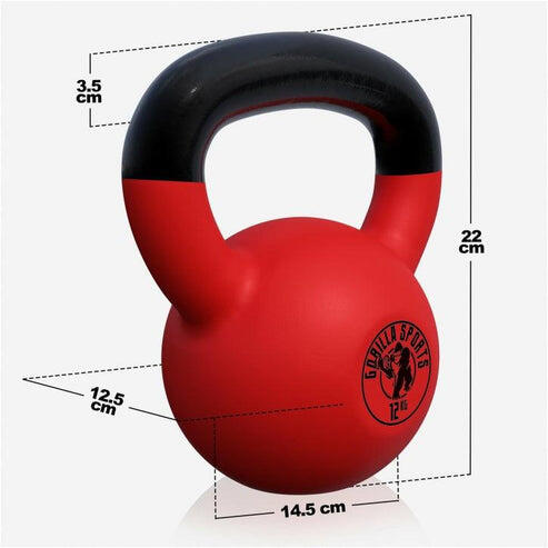 2 KETTLEBELLS FONTE AVEC REVÊTEMENT NÉOPRÈNE | MUSCULATION | 12KG ET 16KG 6/7
