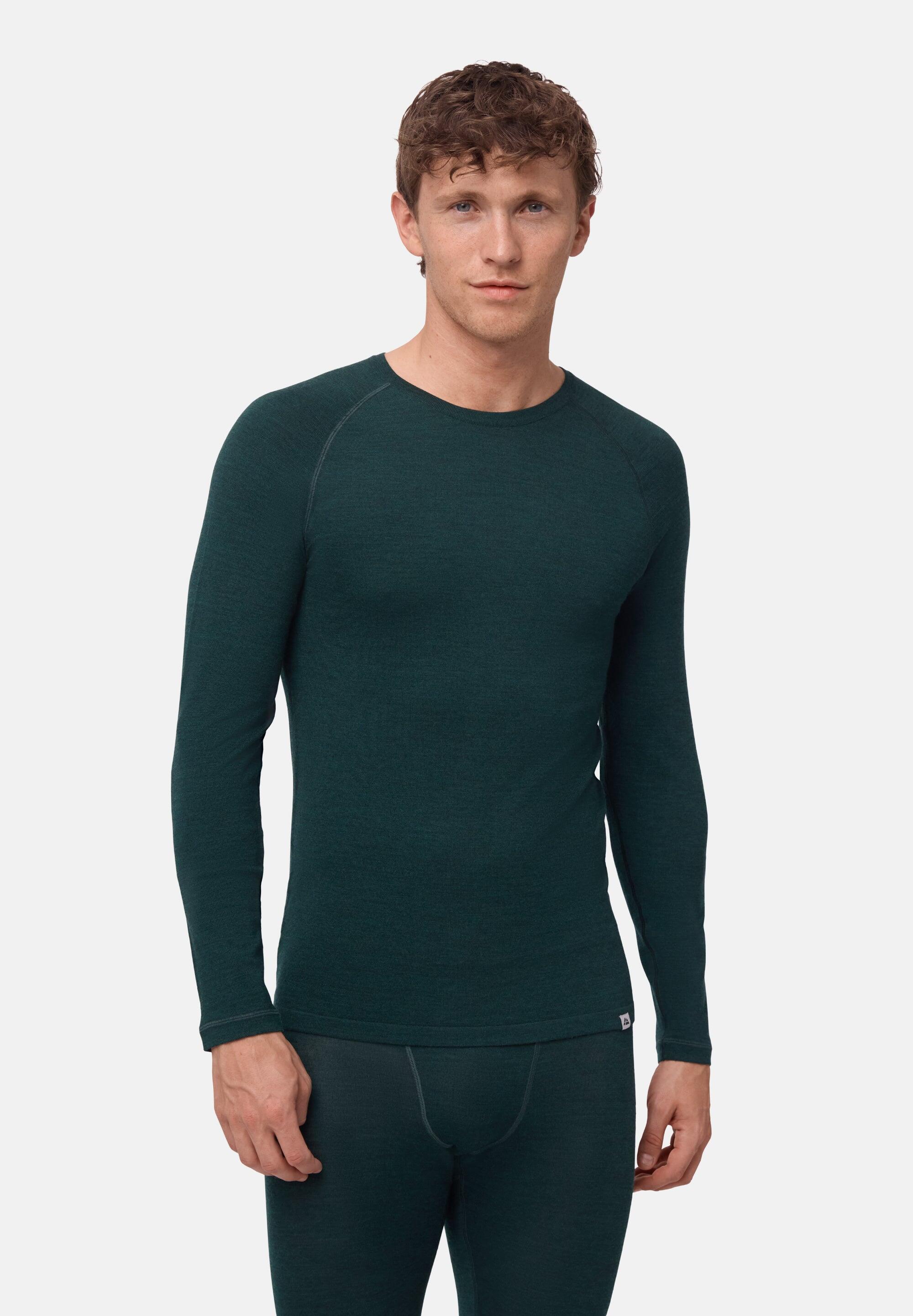T-shirt thermique homme en laine mérinos Manche longue Chaud et Respirant 3/6