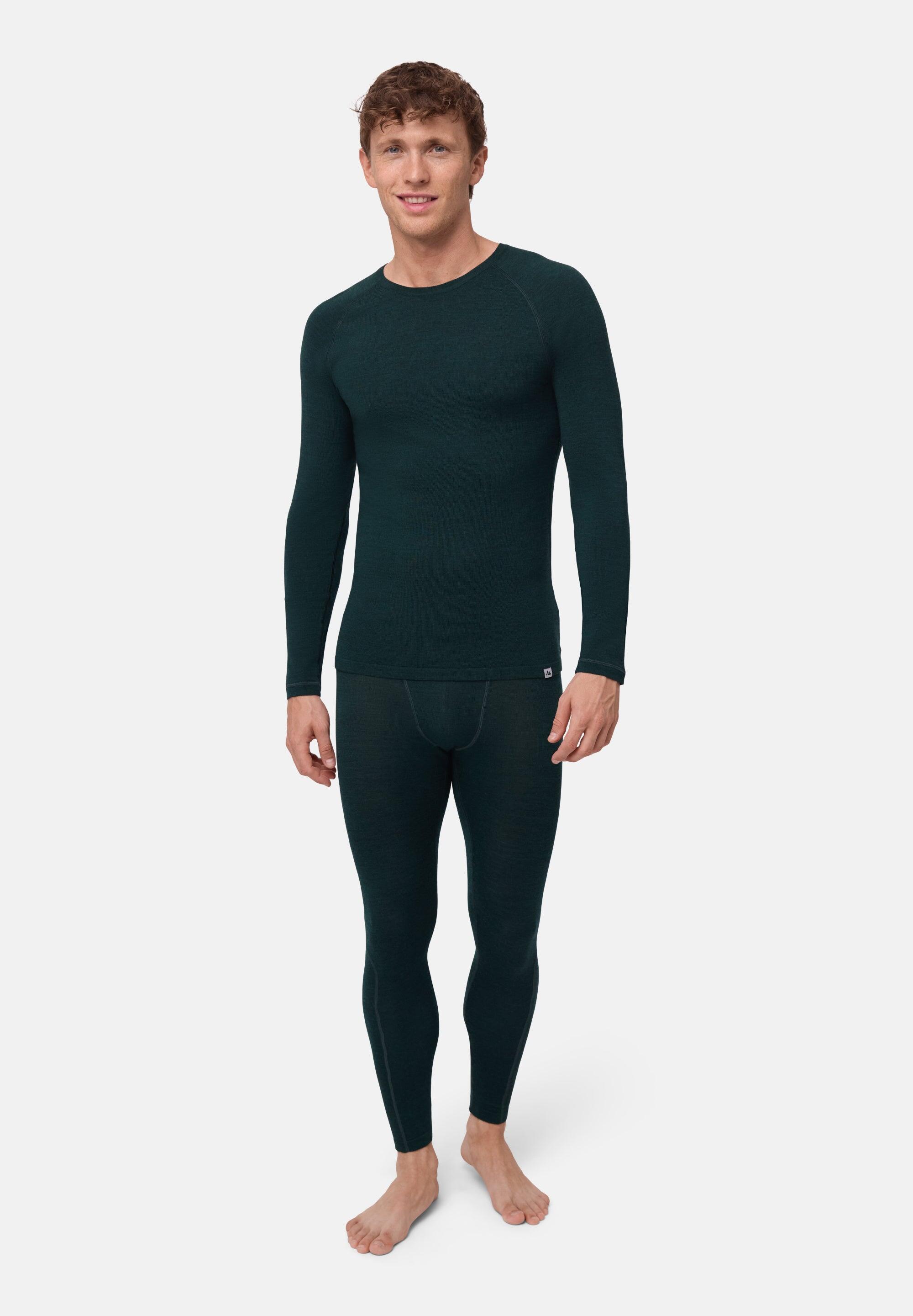 Ensemble thermique en laine mérinos pour homme Haut et pantalon 3/6