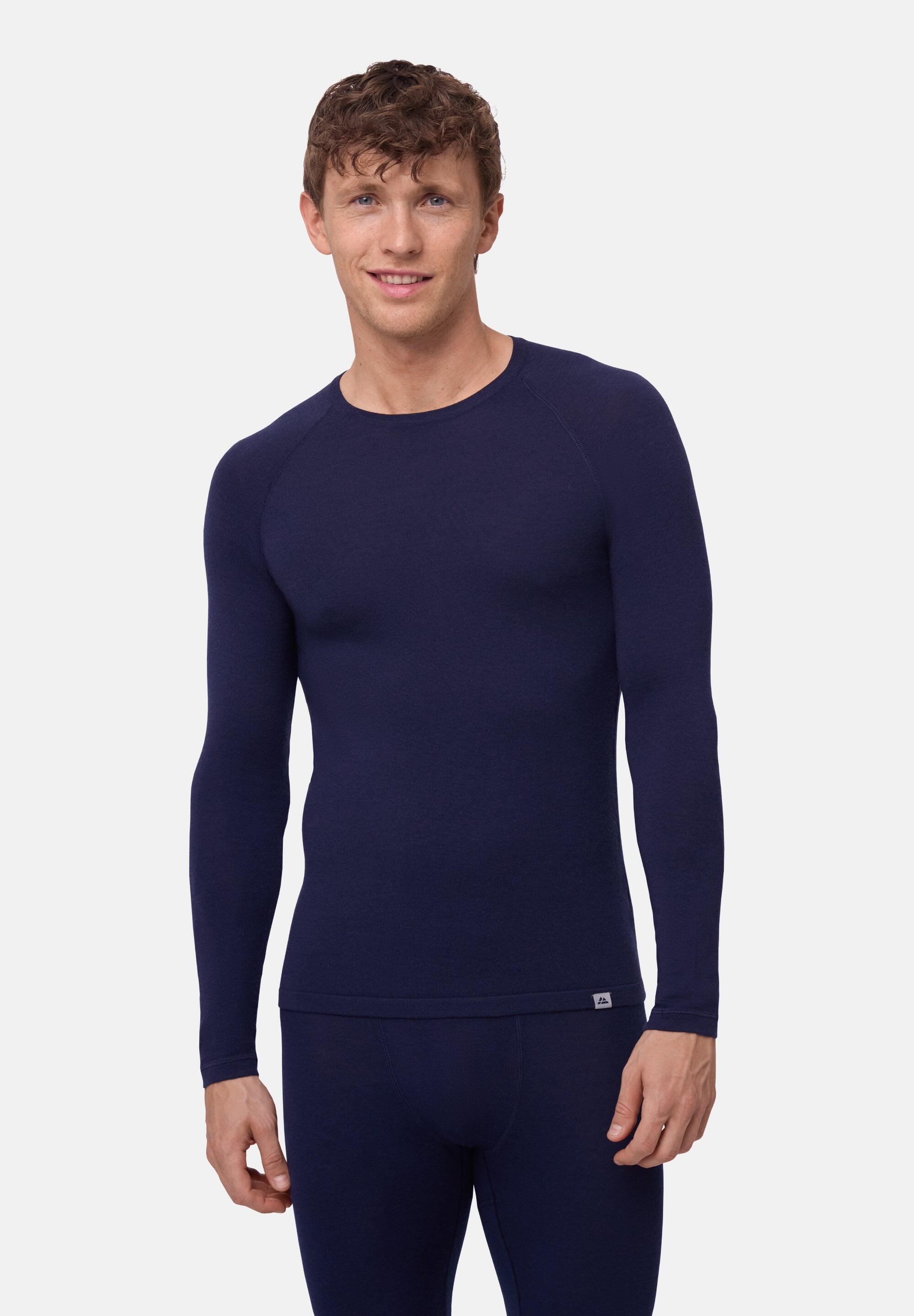 T-shirt thermique homme en laine mérinos Manche longue Chaud et Respirant 3/6