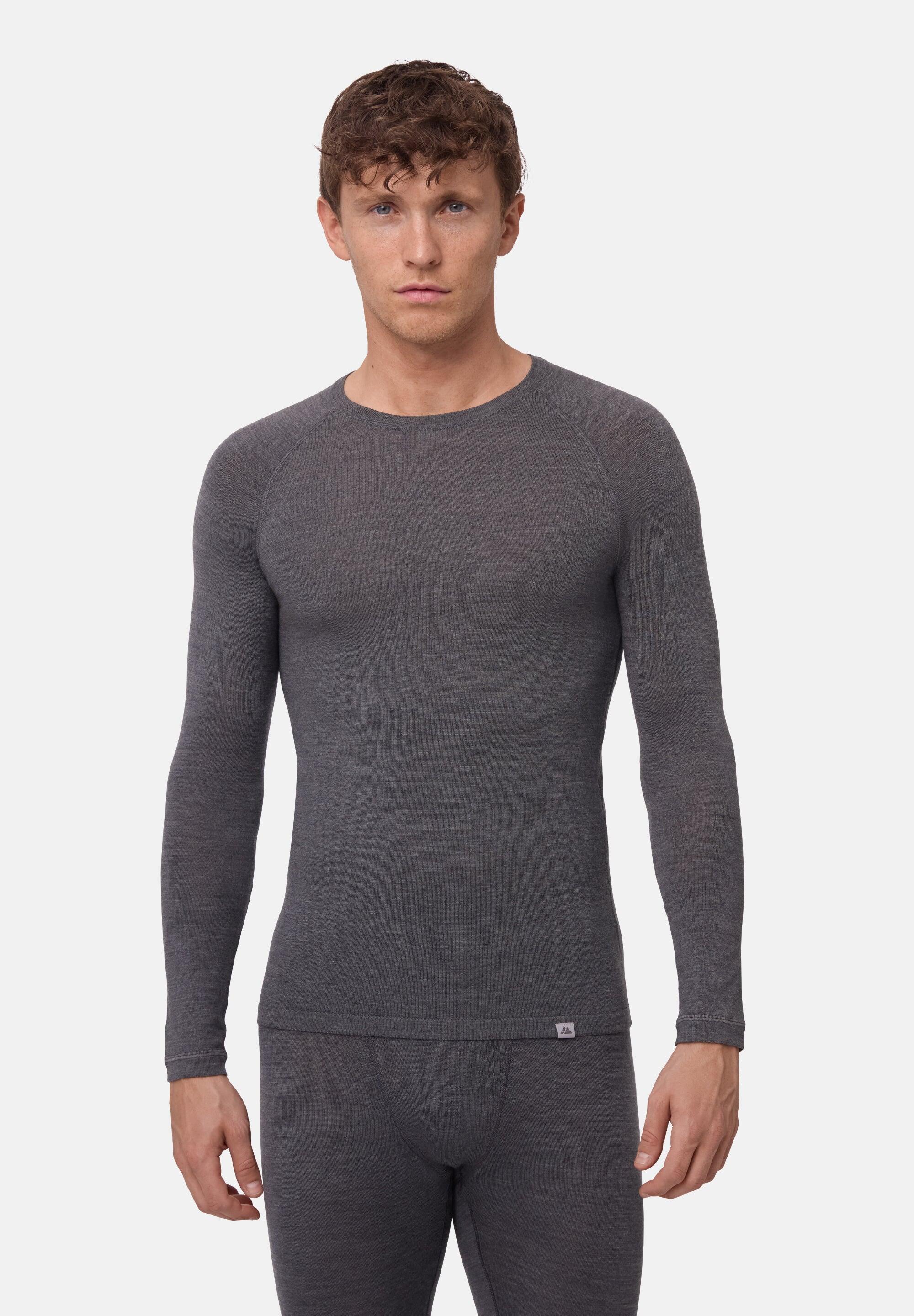 T-shirt thermique homme en laine mérinos Manche longue Chaud et Respirant 3/6