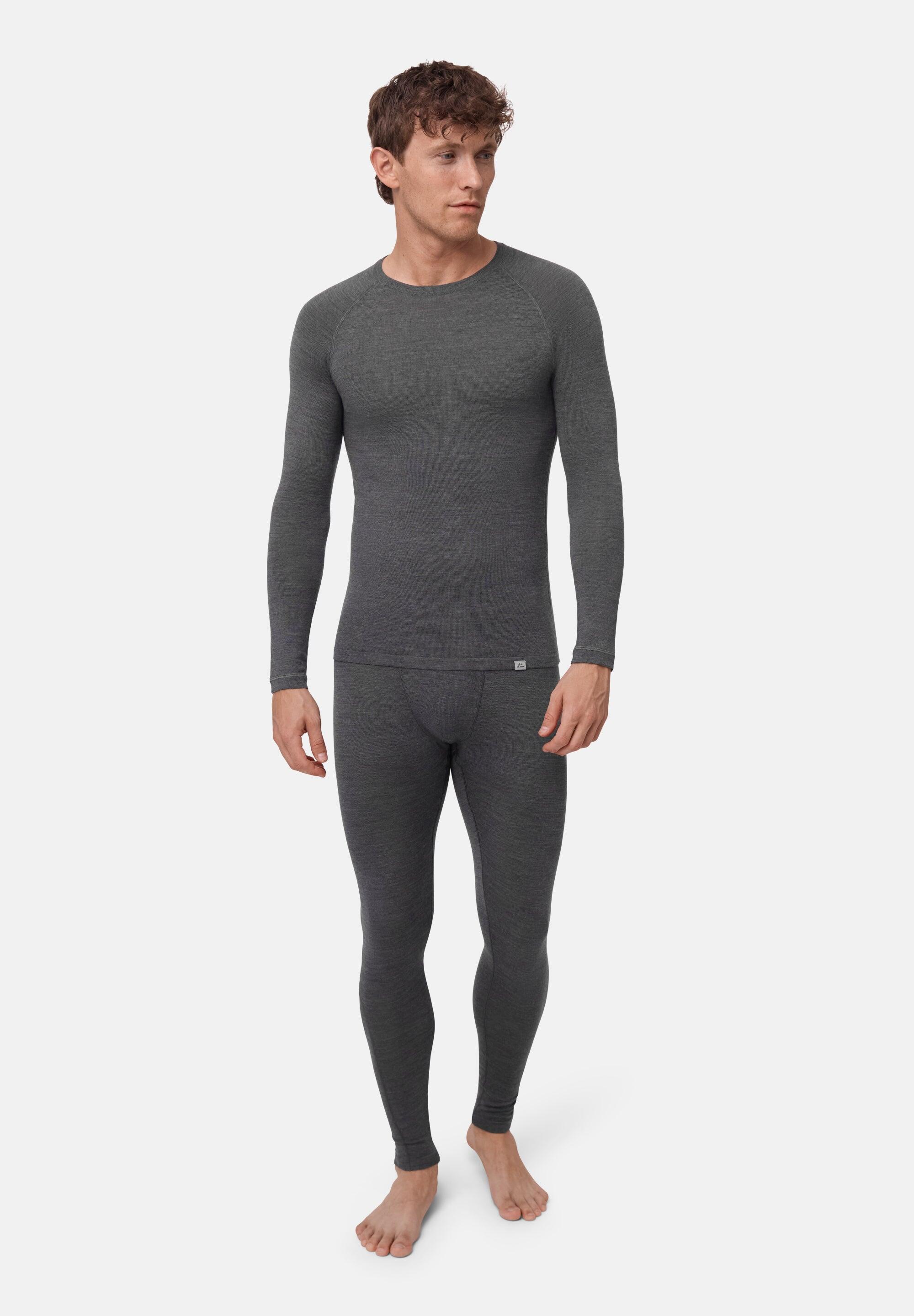 Conjunto térmico de lana merino para hombre Camiseta y pantalón interior 3/6