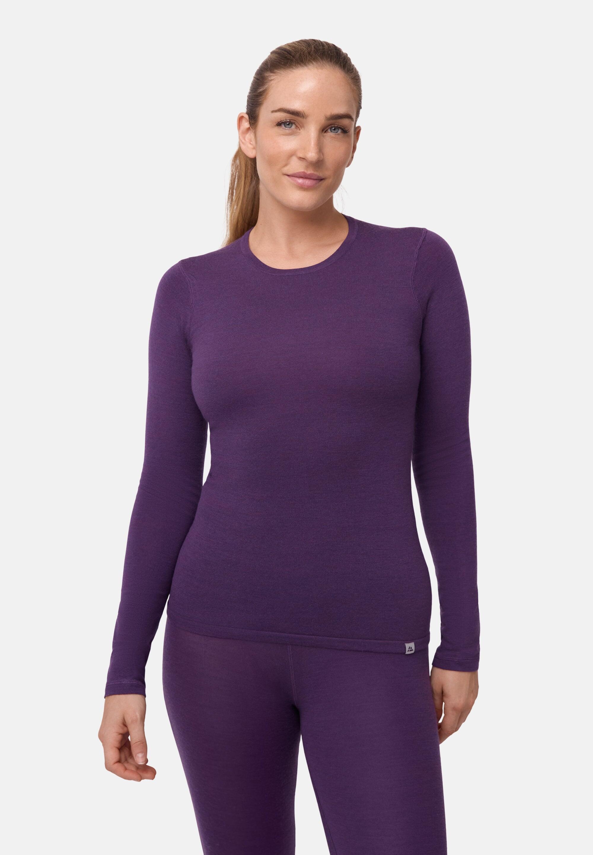 Camiseta térmica de lana merino para mujer Capa base transpirable y suave 3/6