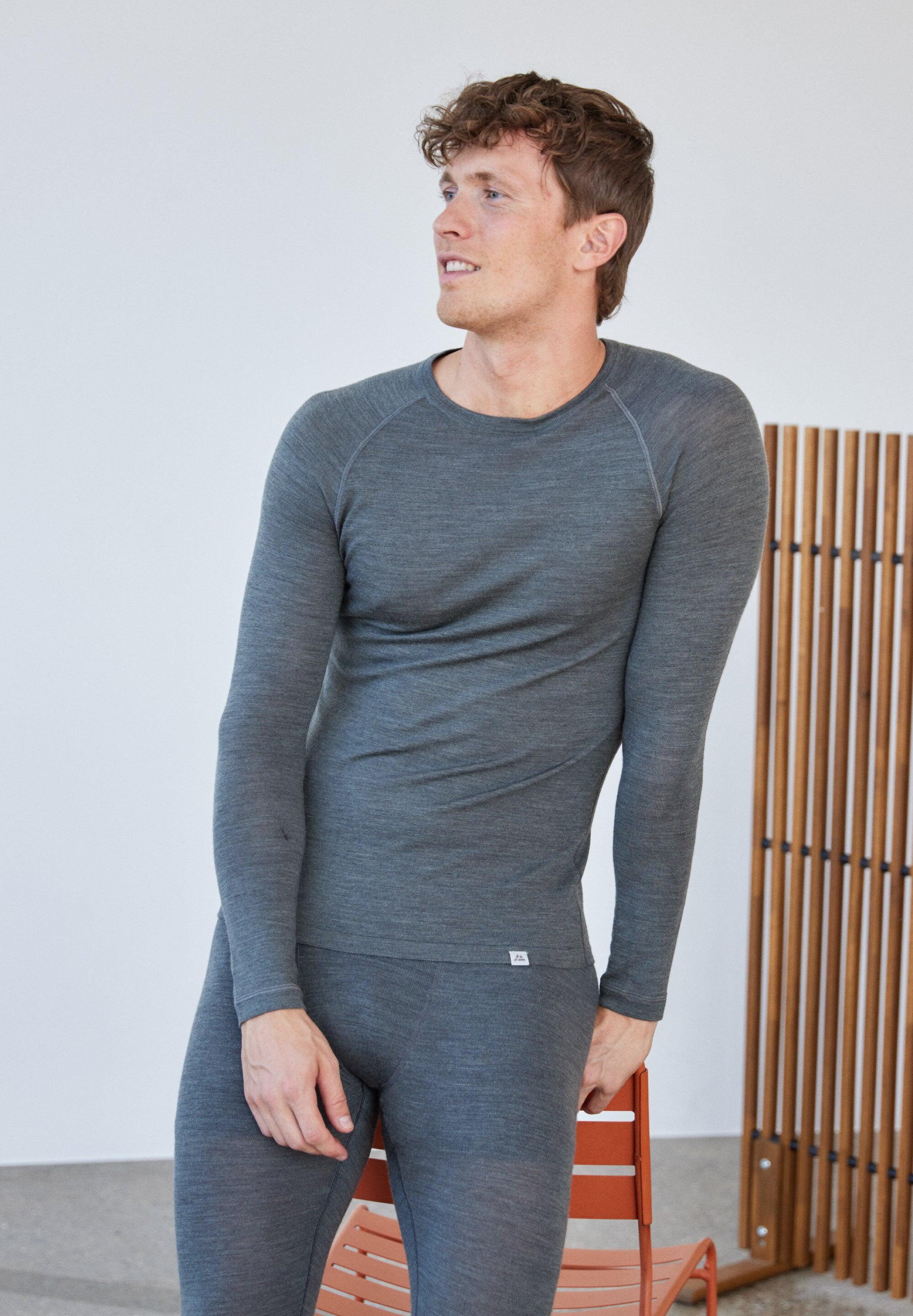 Maglia termica uomo manica lunga in lana merino Calda e traspirante 5/6
