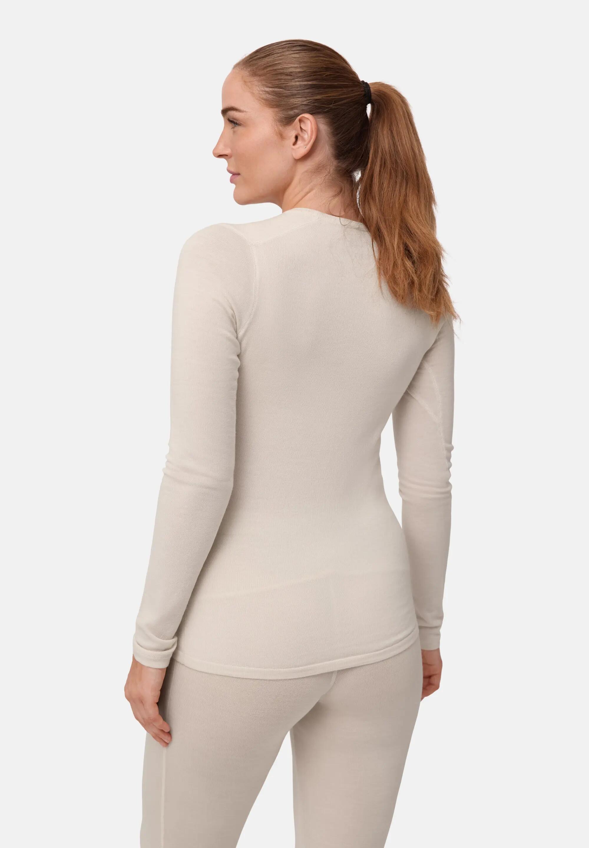 Dames merinowollen thermoshirt met lange mouwen Zacht en ademend basisondergoed 4/6