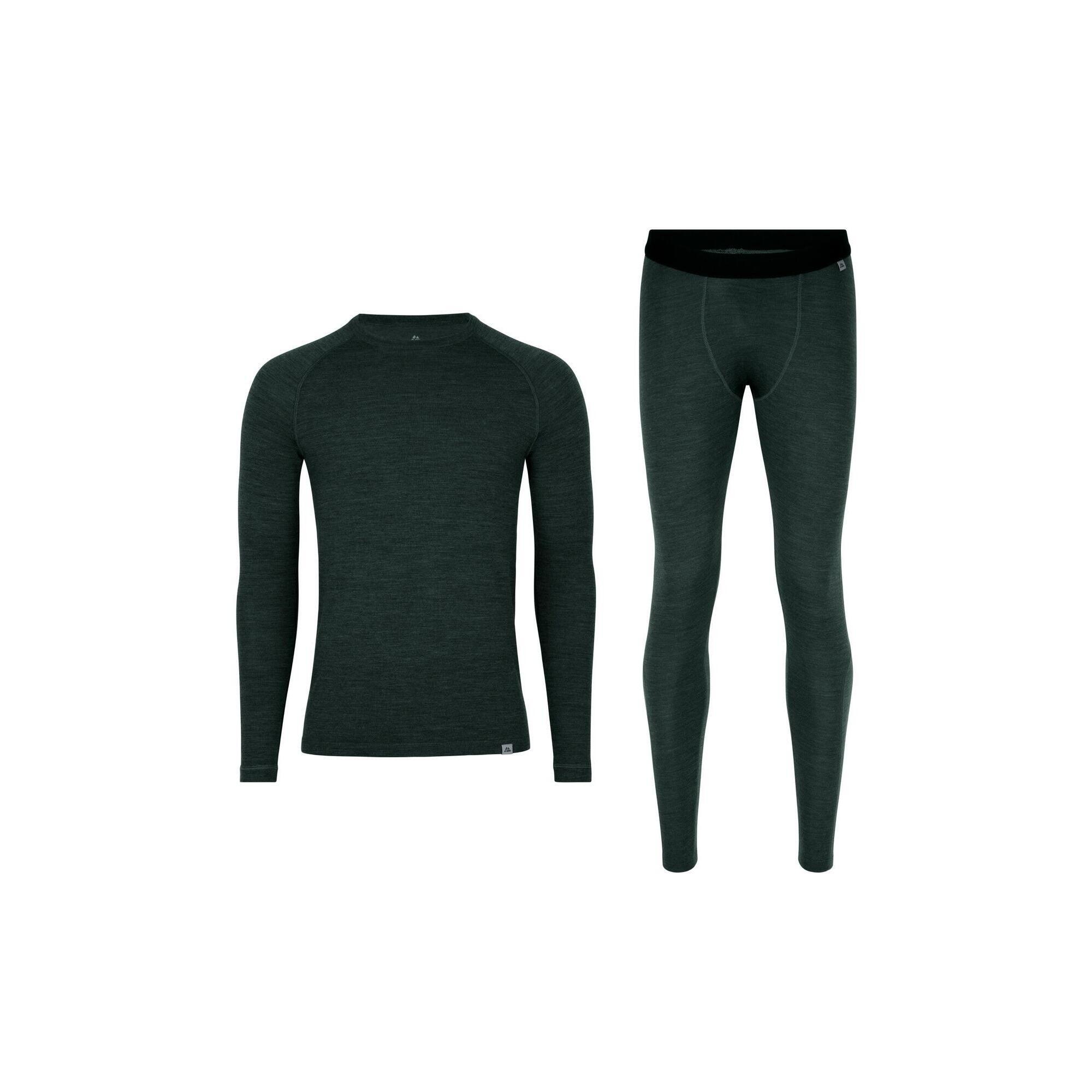 Danish Endurance - Ensemble Thermique En Laine Mérinos Pour Homme Haut Et Pantalon - Chemise Manches Longues - Vert -  2xl - Decathlon