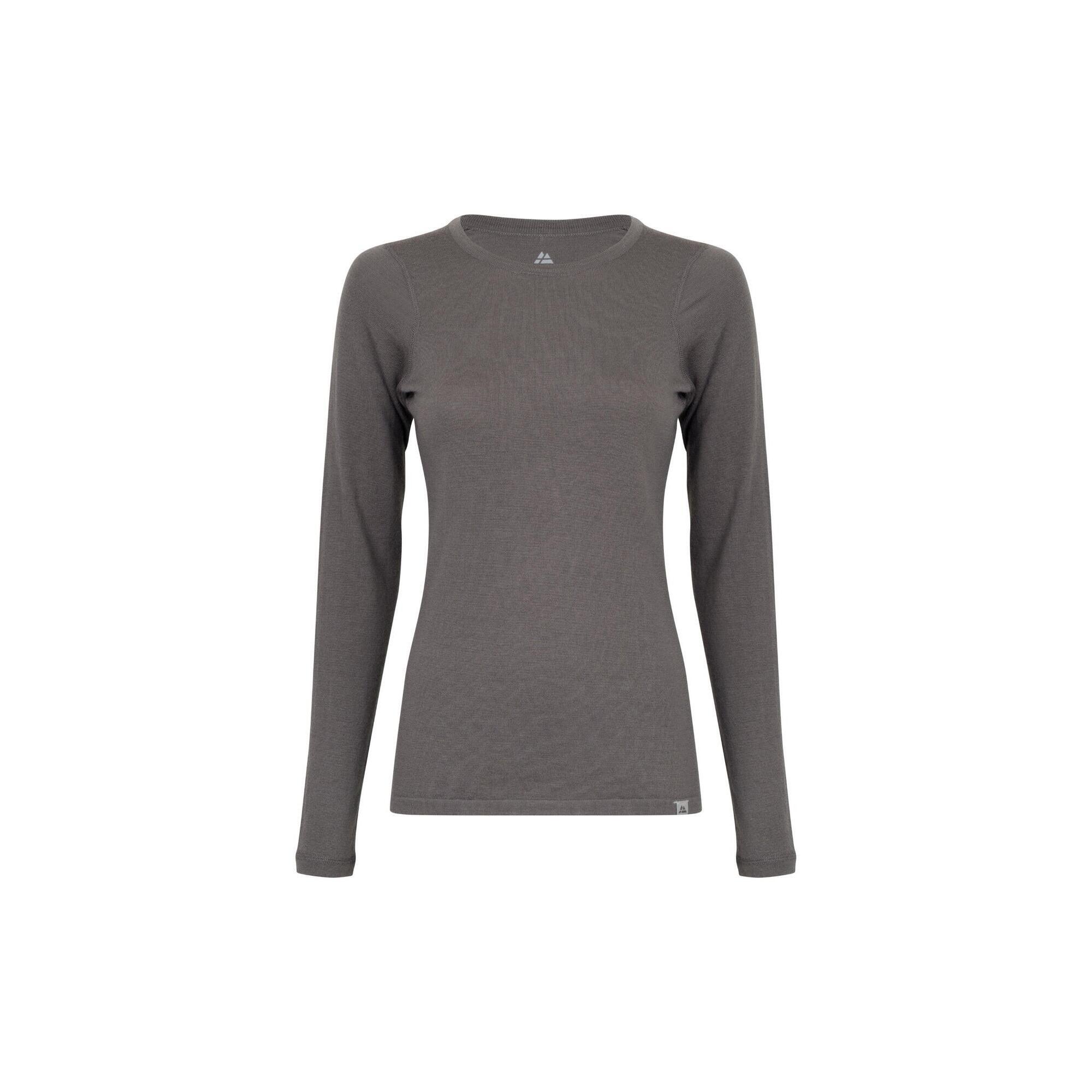 Danish Endurance - T-shirt Thermique Femme En Laine Mérinos Caleçon Base Chaude Respirante Et Douce - Chemise Manches Longues - Gris - 38 S - Decathlon