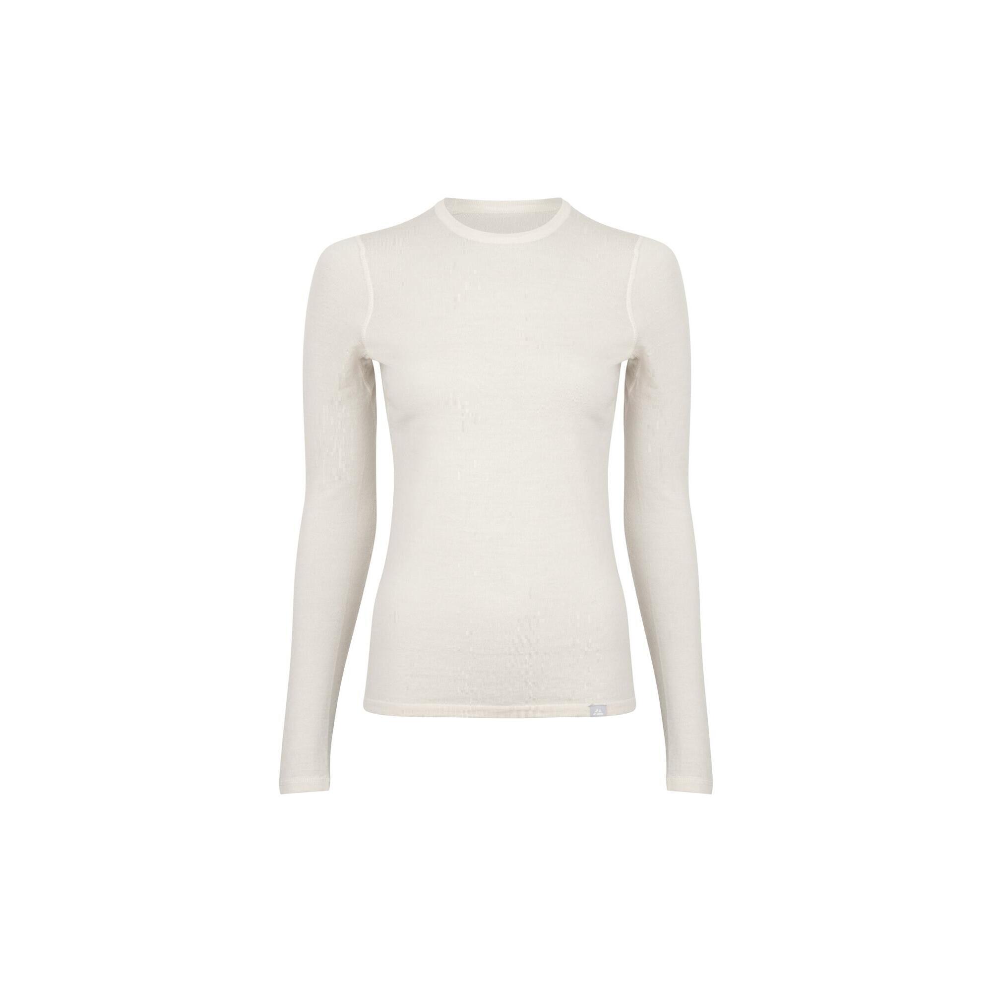 Danish Endurance - T-shirt Thermique Femme En Laine Mérinos Caleçon Base Chaude Respirante Et Douce - Chemise Manches Longues - Blanc - 40 M - Decathlon