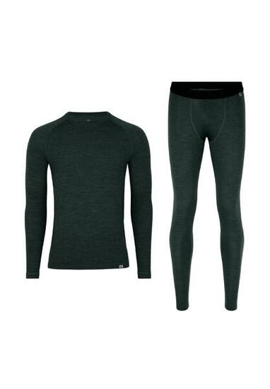 Herren Merino Baselayer Set Langarmshirt & Leggings Warm Atmungsaktiv