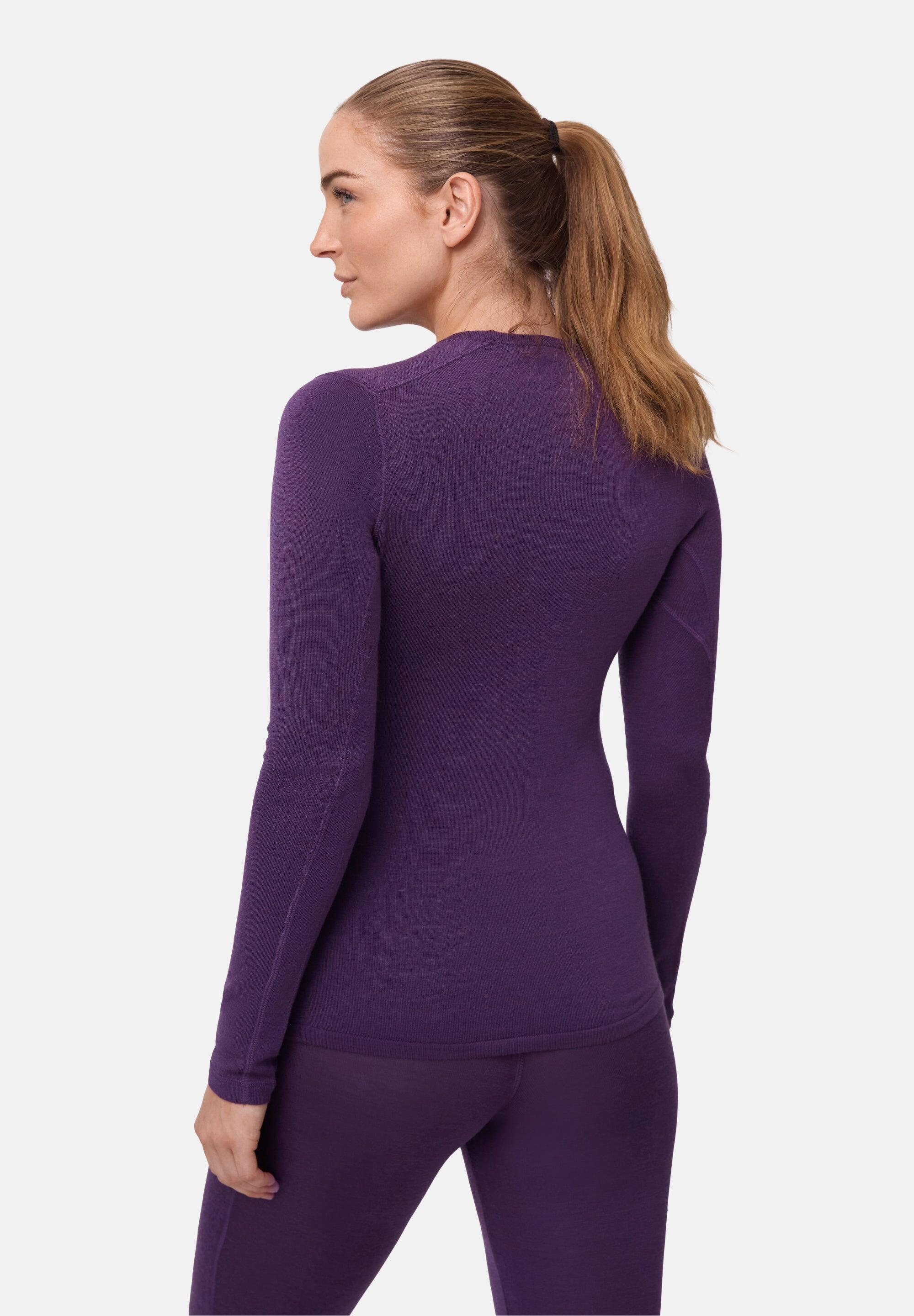 Camiseta térmica de lana merino para mujer Capa base transpirable y suave 4/6