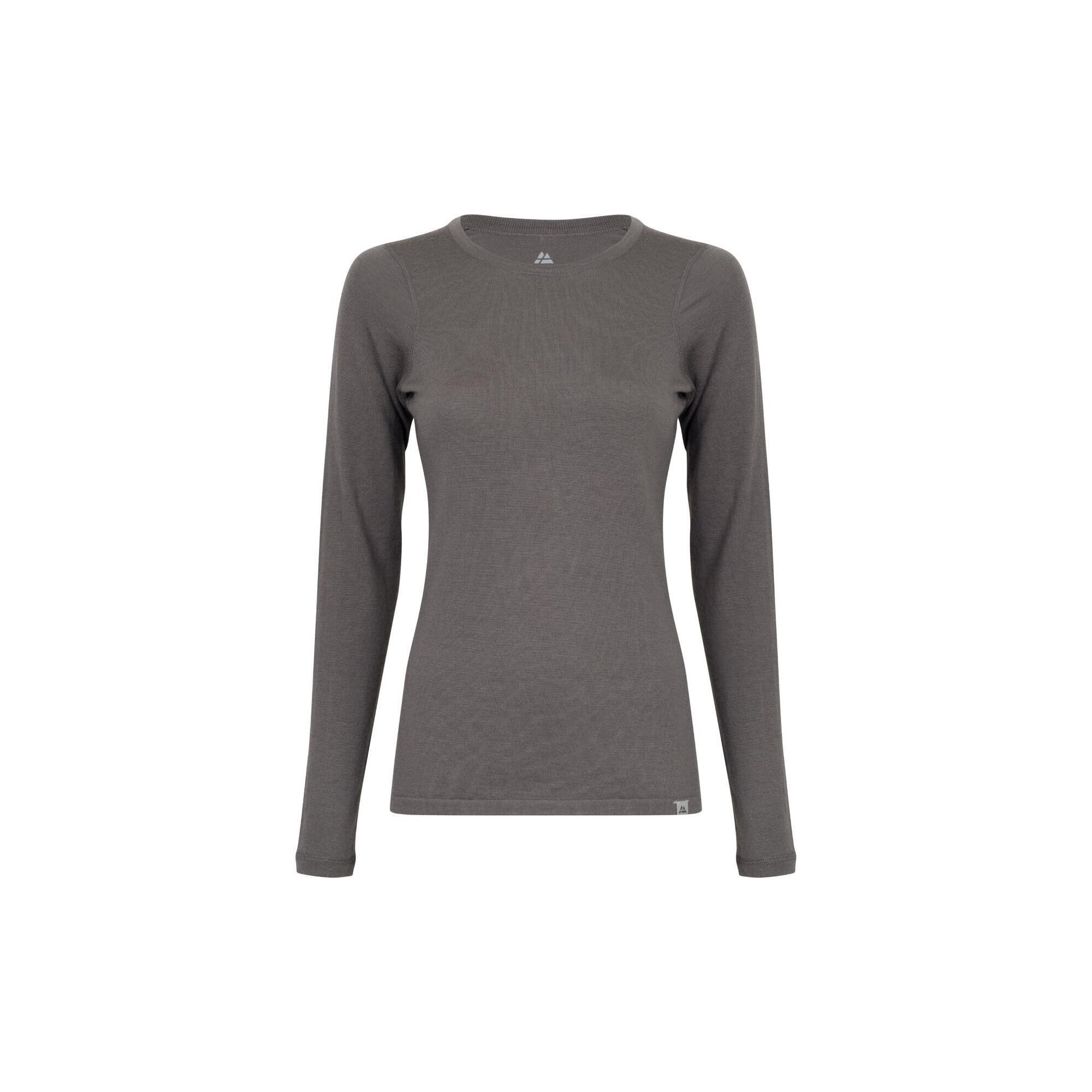 Danish Endurance - T-shirt Thermique Femme En Laine Mérinos Caleçon Base Chaude Respirante Et Douce - Chemise Manches Longues - Gris - 44 L - Decathlon