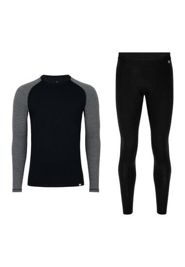 Herren Merino Baselayer Set Langarmshirt & Leggings Warm Atmungsaktiv