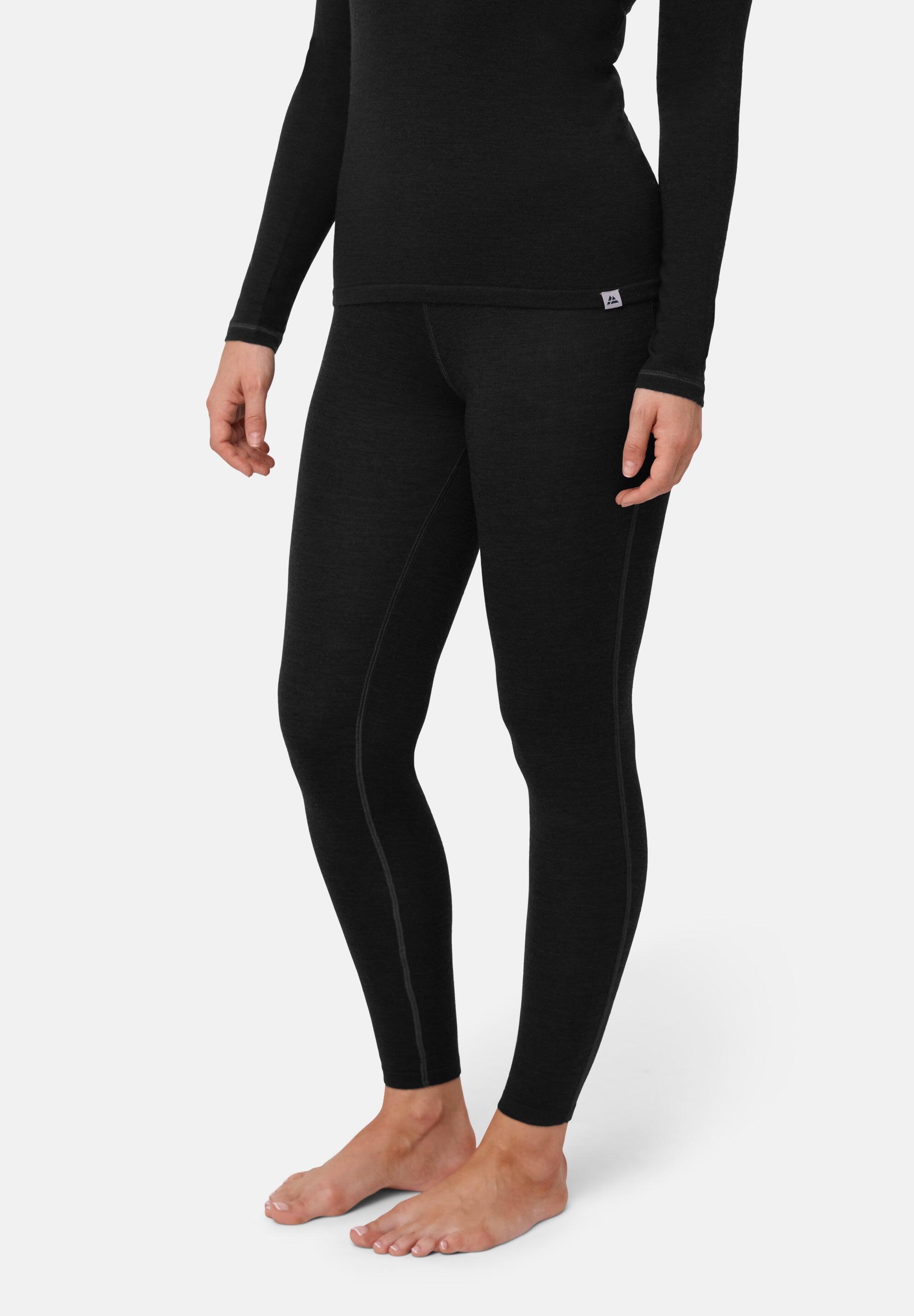 Leggings térmicas de lã merino femininas Capa base quente e respirável 3/6