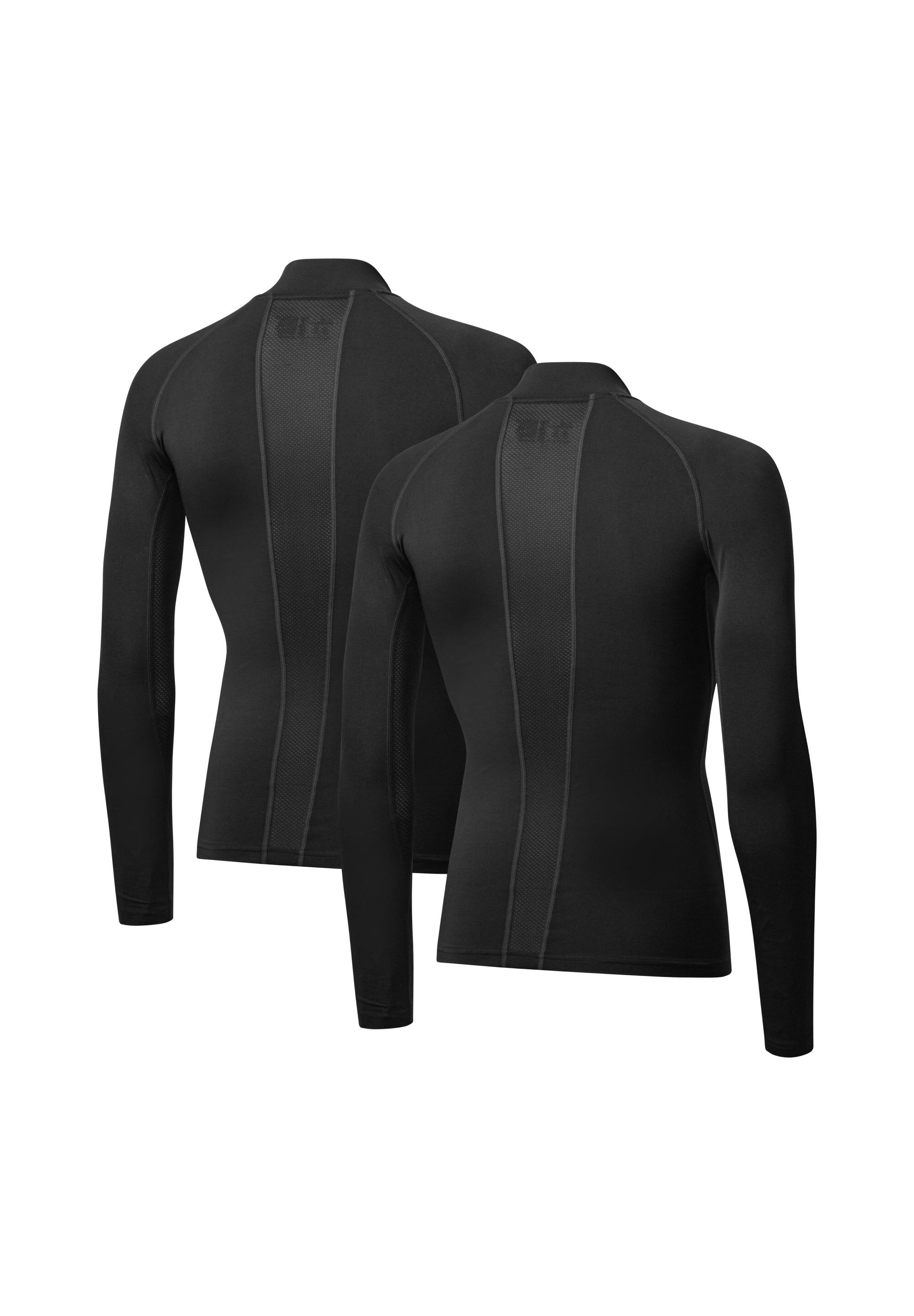 Haut de compression homme manches longues entraînement et course 2-pack 2/6