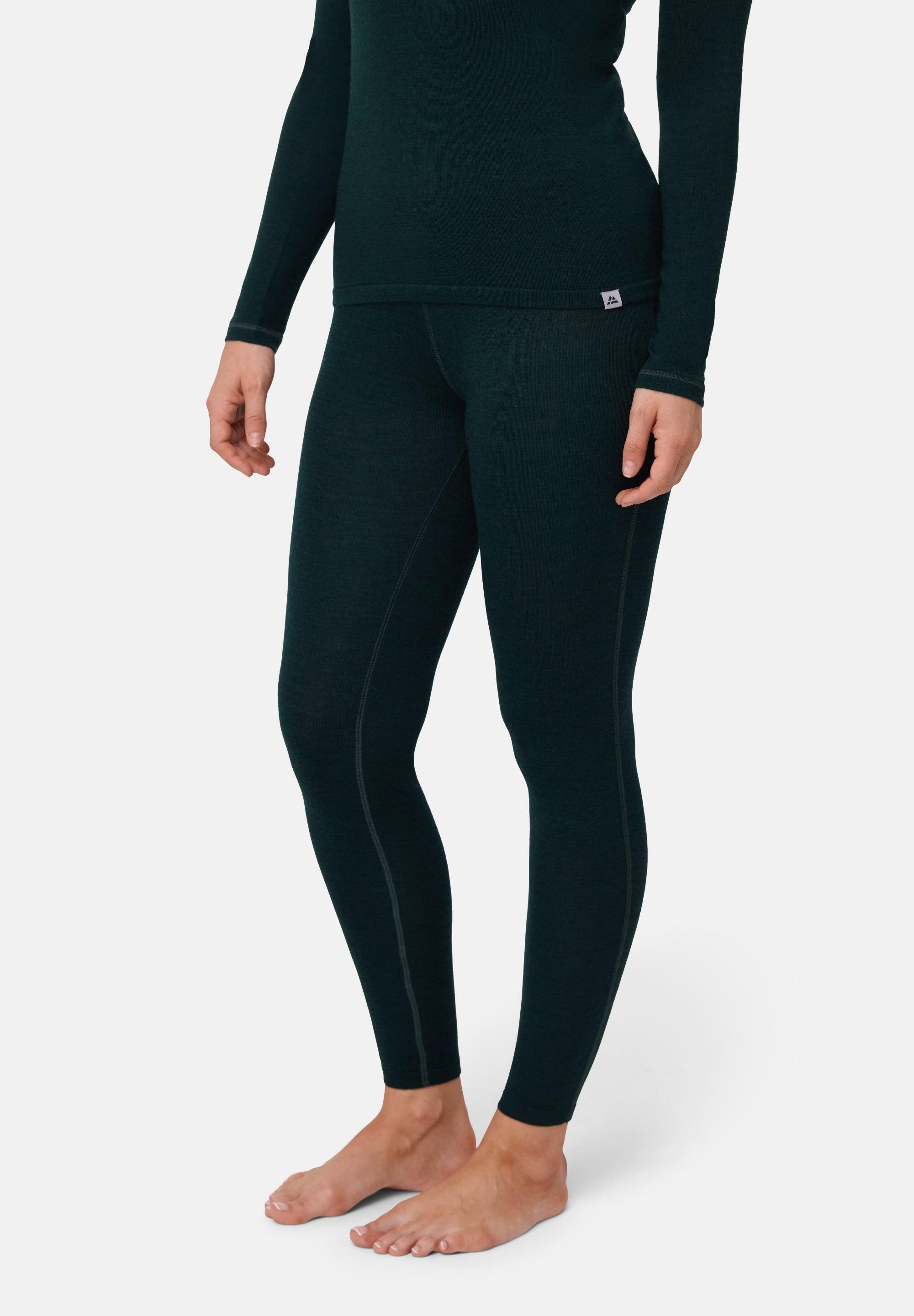 Leggings térmicas de lã merino femininas Capa base quente e respirável 3/6