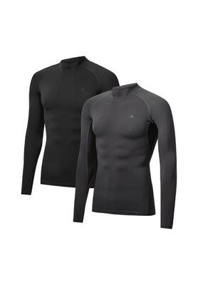 Heren compressieshirt lange mouw training en hardlopen 2-pack