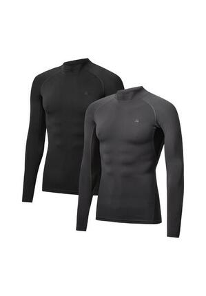 Haut de compression homme manches longues entraînement et course 2-pack
