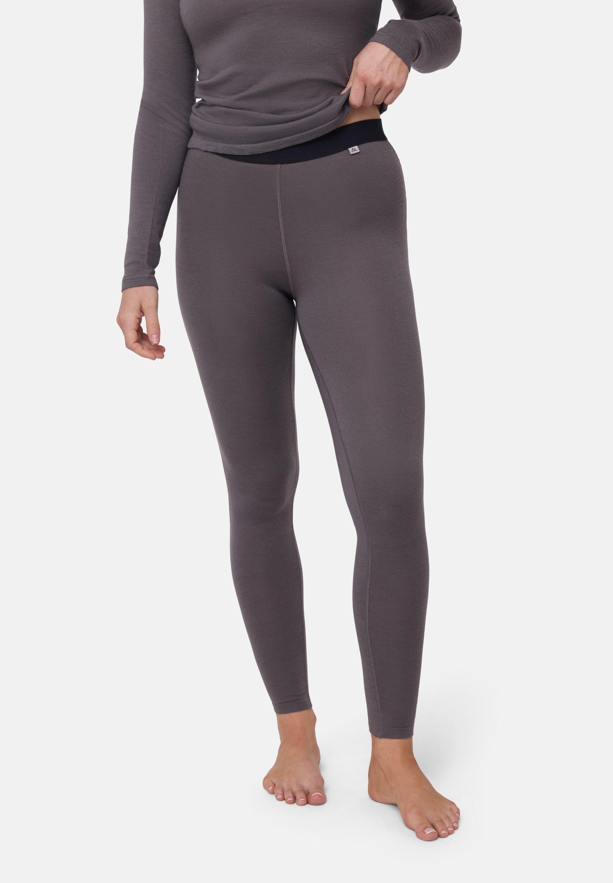 Leggings térmicas de lã merino femininas Capa base quente e respirável 5/6