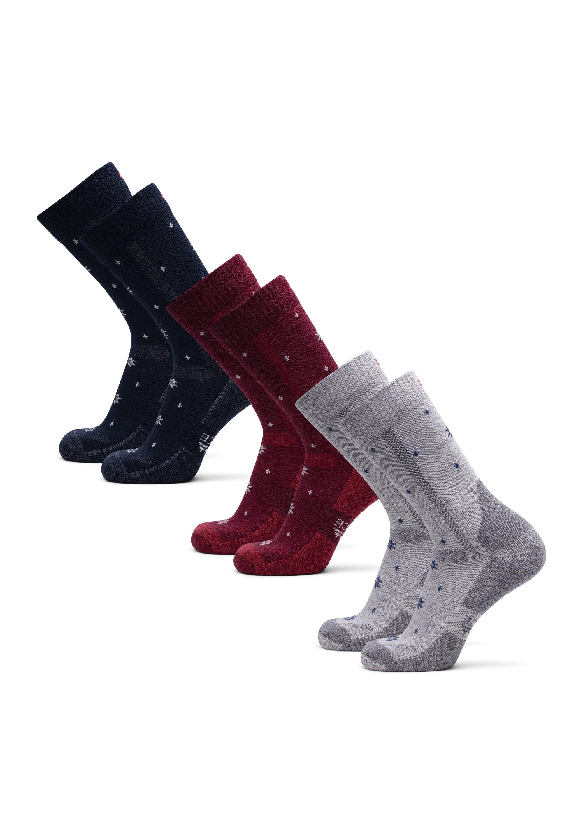 Chaussettes de randonnée 3 paires Laine Mérinos Anti-Ampoules Unisexe 3/5
