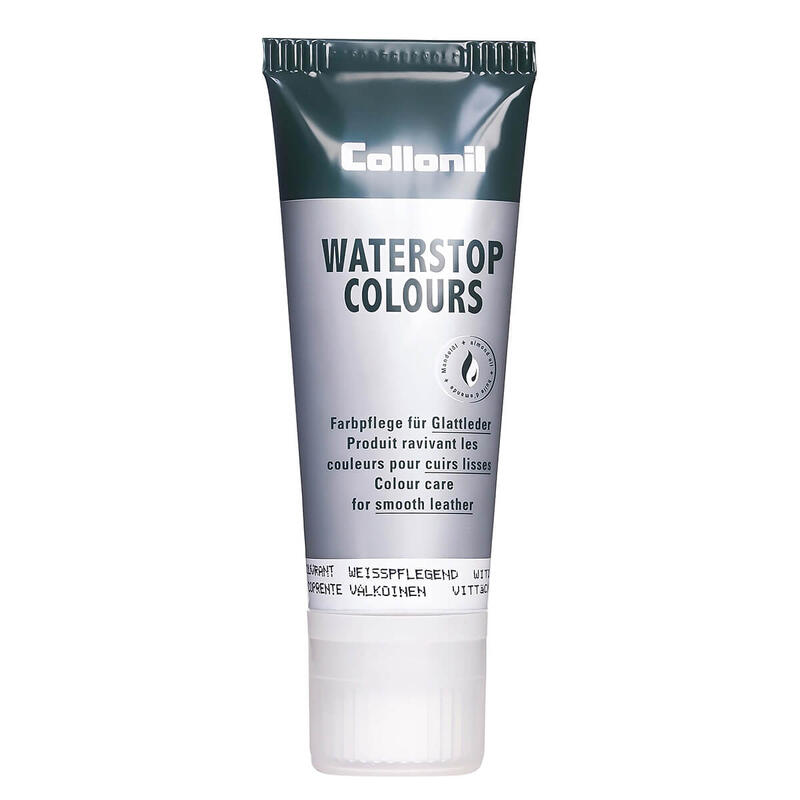 Crema de pantofi cu ulei de migdale Collonil Waterstop Colours, 75 ml, alb