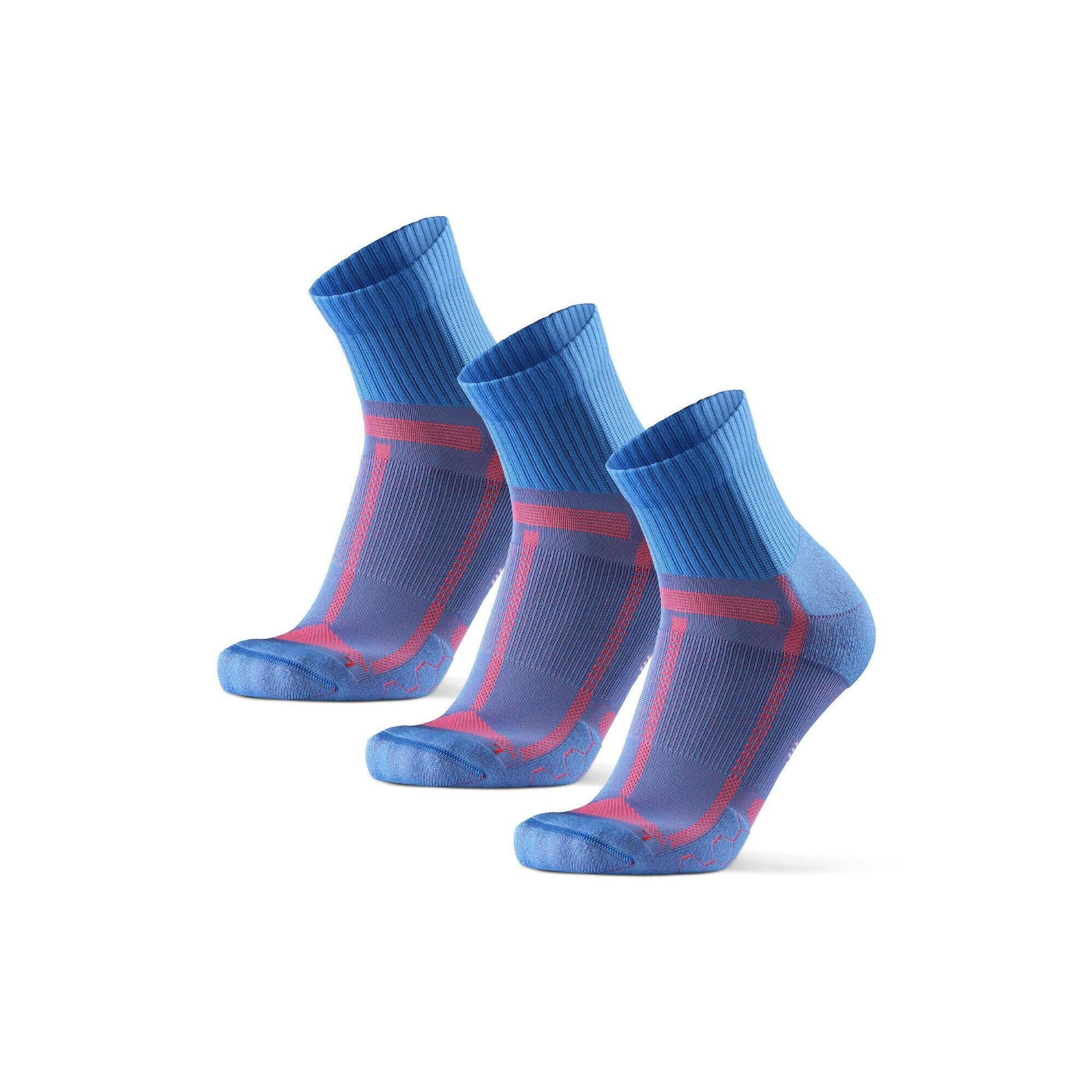 Danish Endurance - Chaussettes De Course Longue Distance 3 Paires Respirantes Et Rembourrées - Chaussettes - Bleu - Decathlon
